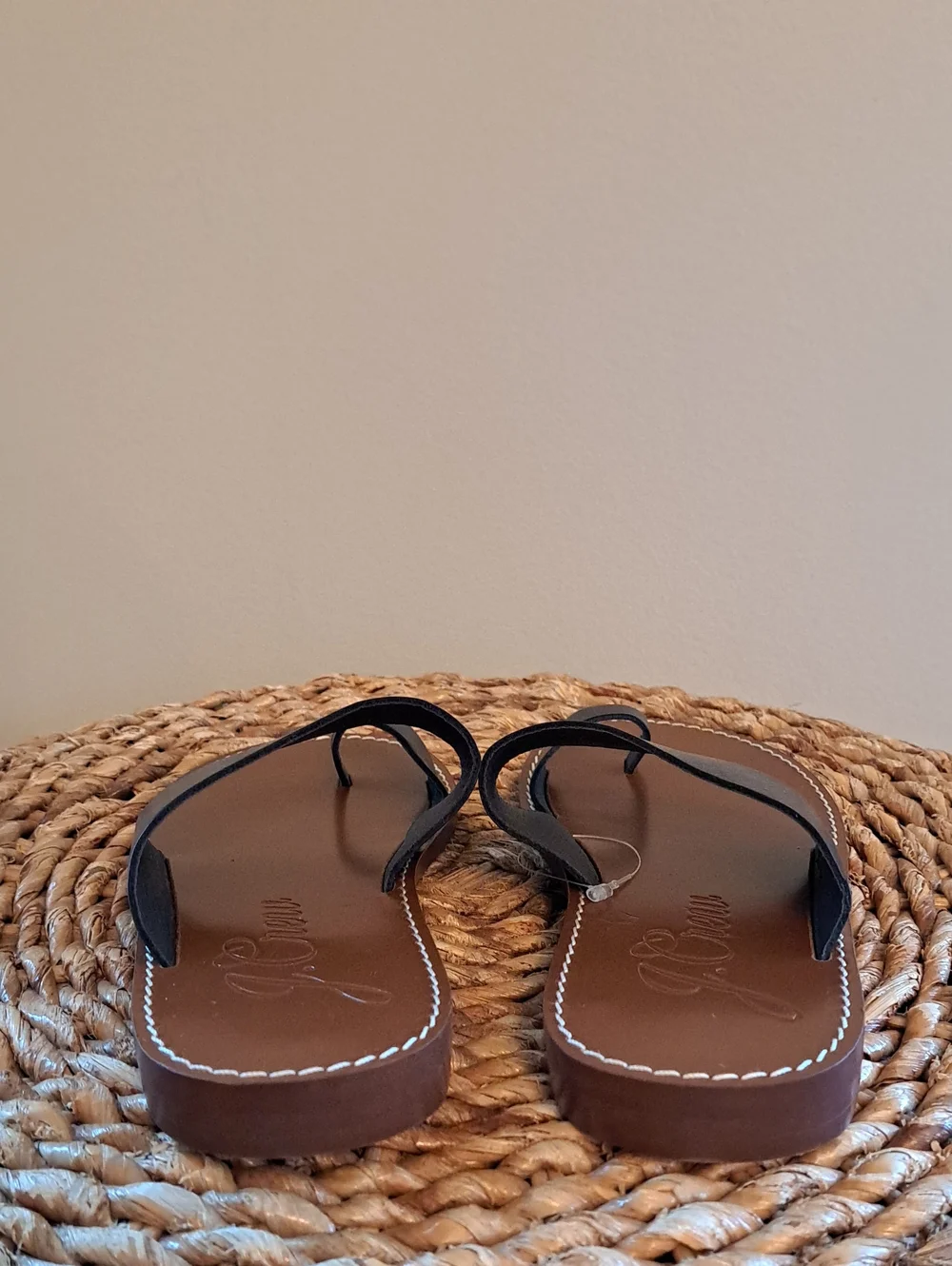 NWOT J.Crew Womens Marta Summer/Vacation Black Leather Toe Post Sandals 7.5 - Picture 5 of 8